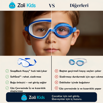 Zoli Kids™ SoftSeal Profesyonel Yüzücü Gözlüğü