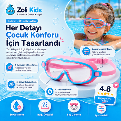 Zoli Kids™ AquaSoft Çocuk Yüzücü Gözlüğü